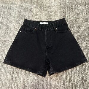 Never Worn Black Mango High Rise Denim Shorts